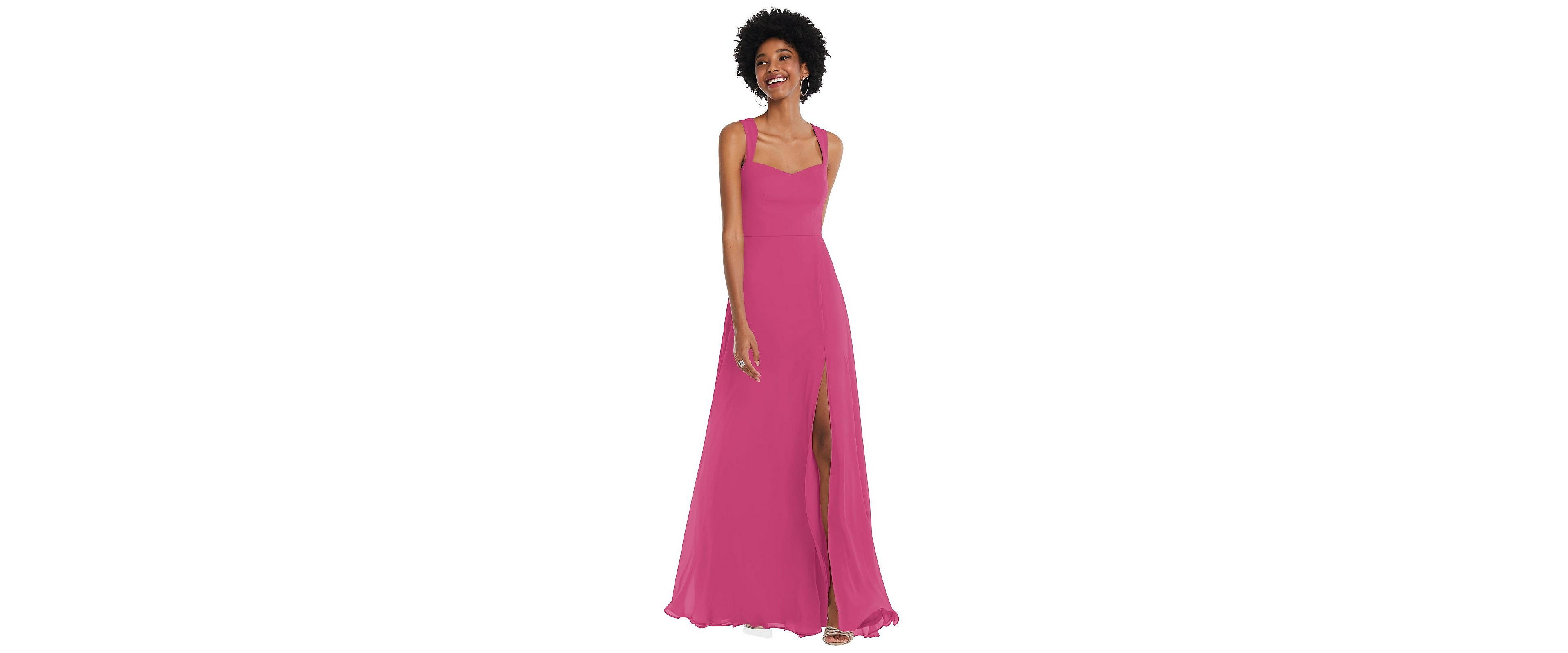 Contoured Wide Strap Sweetheart Maxi Dress