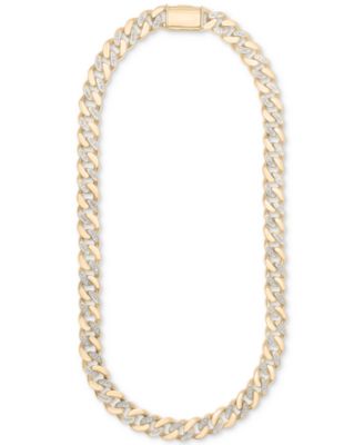 Men's Diamond Cuban Link 24" Chain Necklace (1 ct. t.w.) in Sterling Silver or 14k Gold-plated Sterling Silver