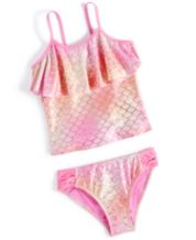 Girls Two Piece Tankini Set Swimsuits, Blue Mermaid Scale Print Bathing  Suits, Star Swimwear for Teen Kids, Size 14-16 : : Clothing, Shoes  & Accessories