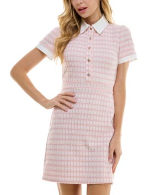 City Studios - Juniors' Collared Boucl&eacute; Shift Dress