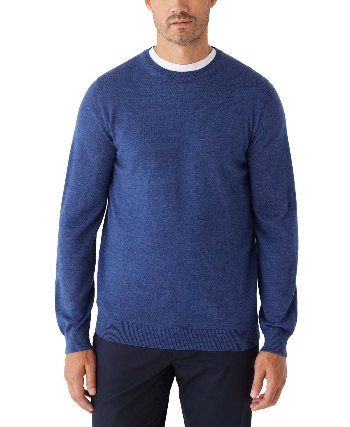 Men's Merino Wool Crewneck Long-Sleeve Sweater - Royal Blue