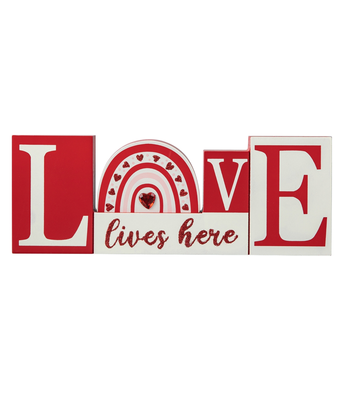 Glitzhome H Valentine's Wooden Love Table Decor
