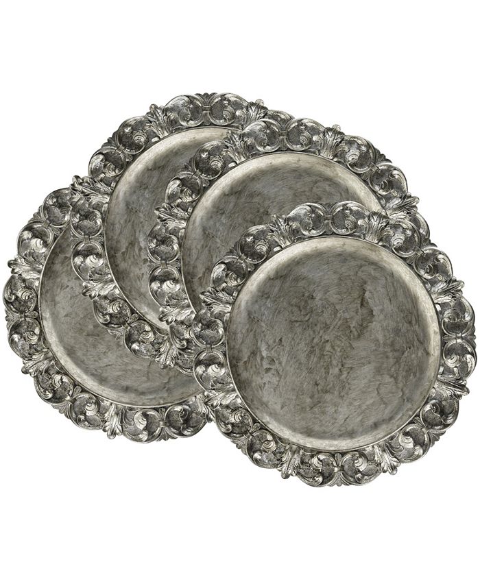 American Atelier Serveware Embossed Charger Plates Set of 4 Macy's