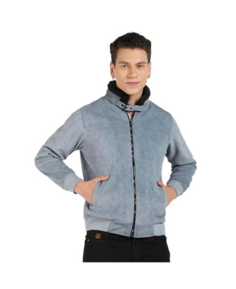 Мужская куртка Cahoot Grey Zip-Front With Fleece Detail, цвет: Серый