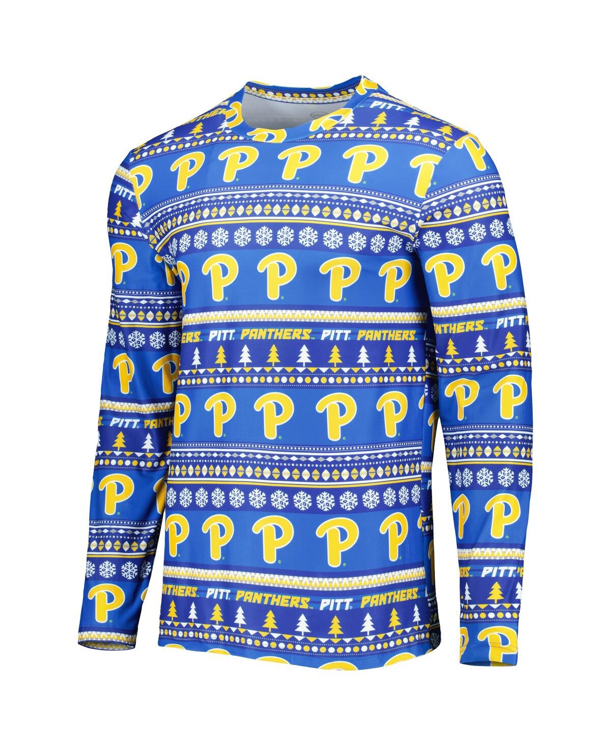 Men's Concepts SportPitt Panthers Swivel Long Sleeve T-shirt and Pants Sleep Set - Royal