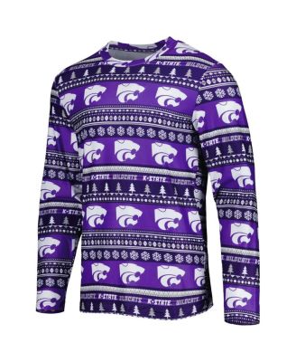 Men's Purple Kansas State Wildcats Swivel Long Sleeve T-shirt and Pants Sleep Set