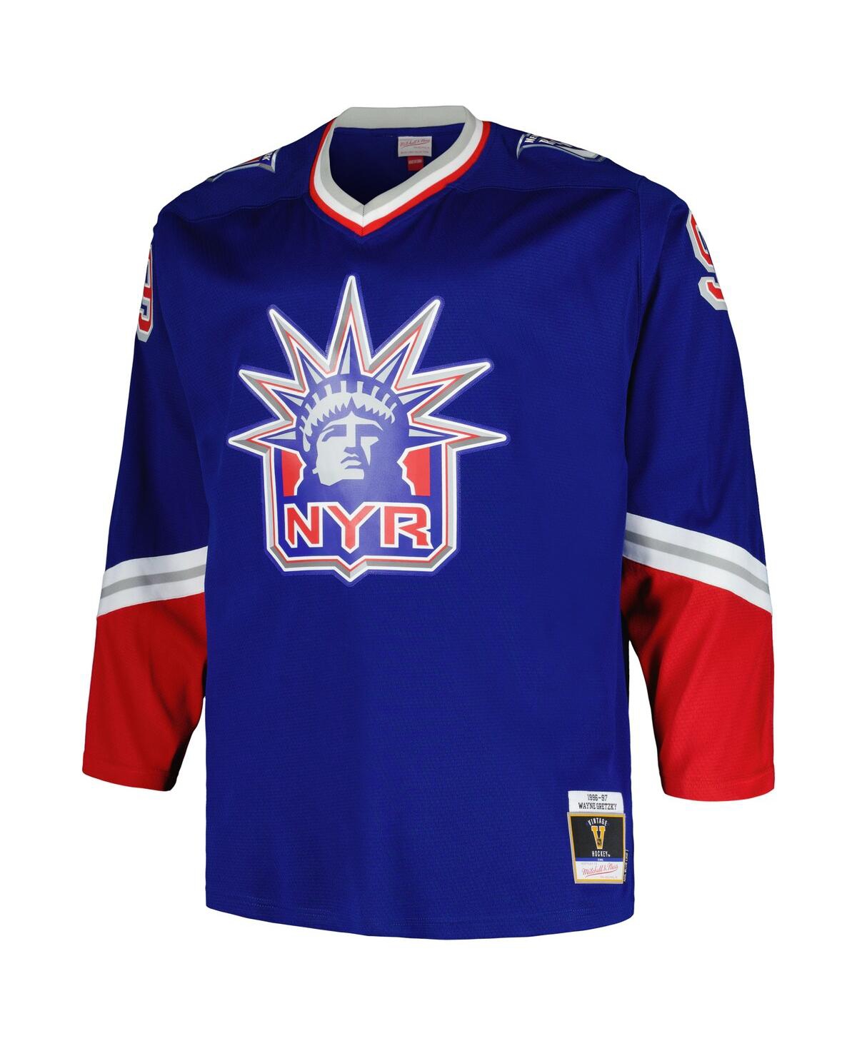 Men's Mitchell & Ness Wayne GretzkyNew York Rangers Big and TallLine Player Jersey - Blue