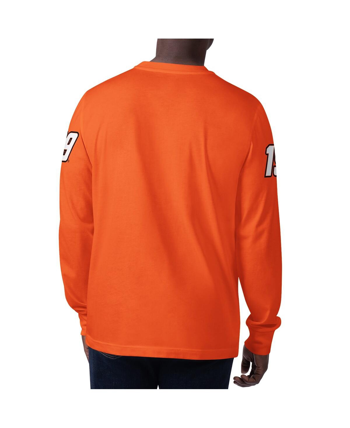 Men's StarterMartin Truex Jr Clutch Hit Graphic Long Sleeve T-shirt - Orange
