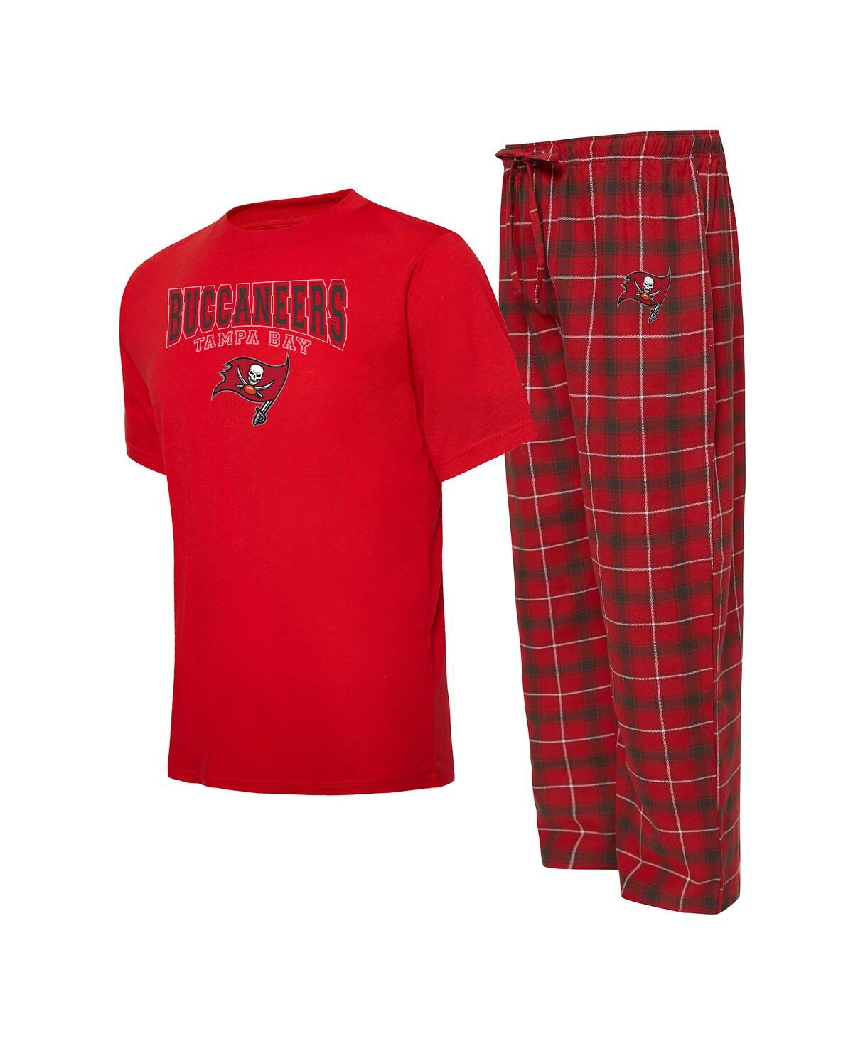Men's Concepts Sport Red, Pewter Tampa Bay Buccaneers Arctic T-shirt and Pajama Pants Sleep Set - Red, Pewter