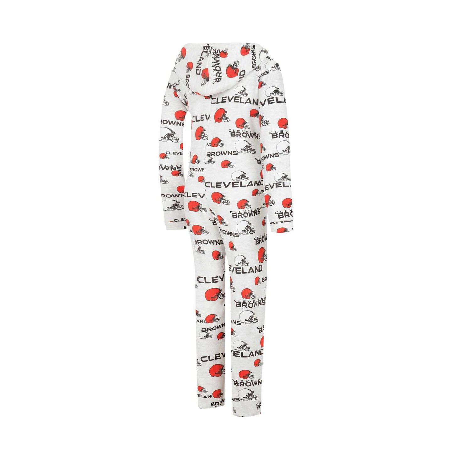 Женское худи Concepts Sport Cream Cleveland Browns Docket Full-Zip Union Suit — фото 3