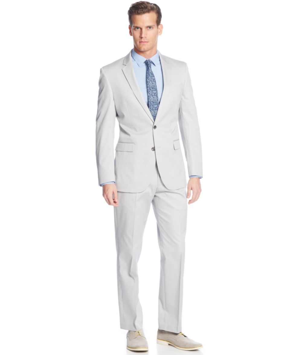 Kenneth Cole New York Light Grey Cotton Suit Separates   Suits & Suit