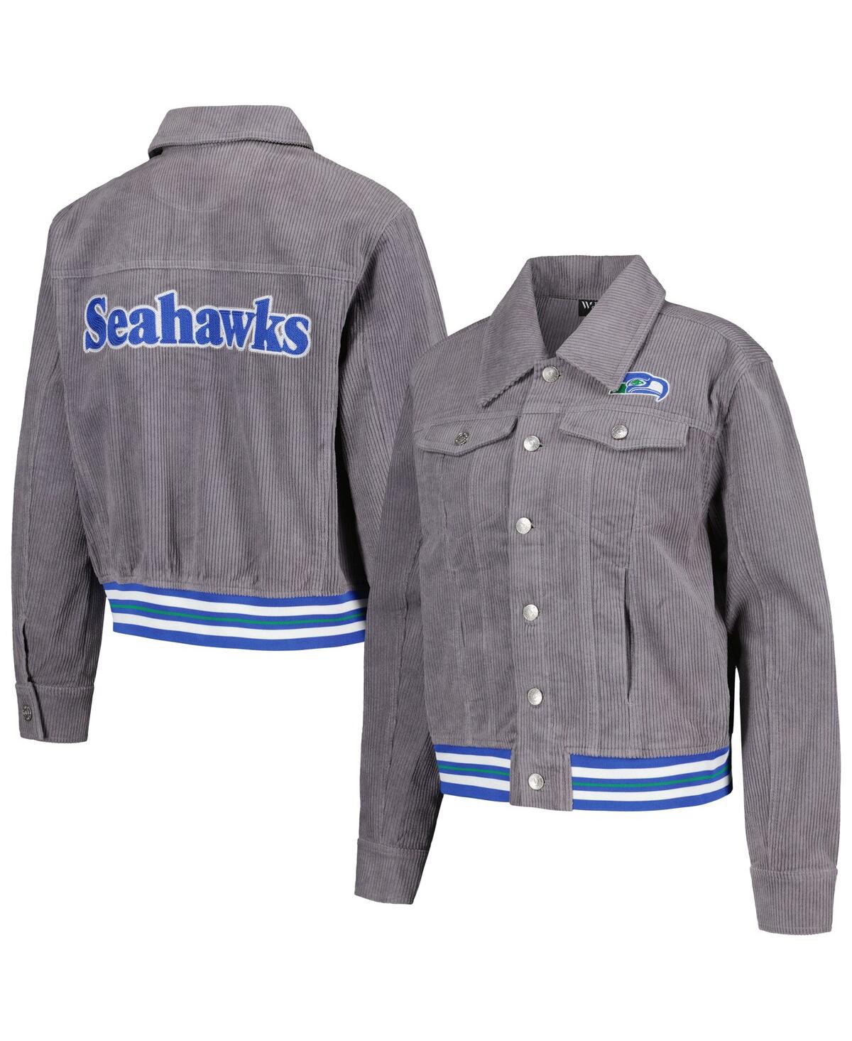 Shop The Wild Collective Women's  Purple Seattle Seahawks Corduroy Button-up Jacket