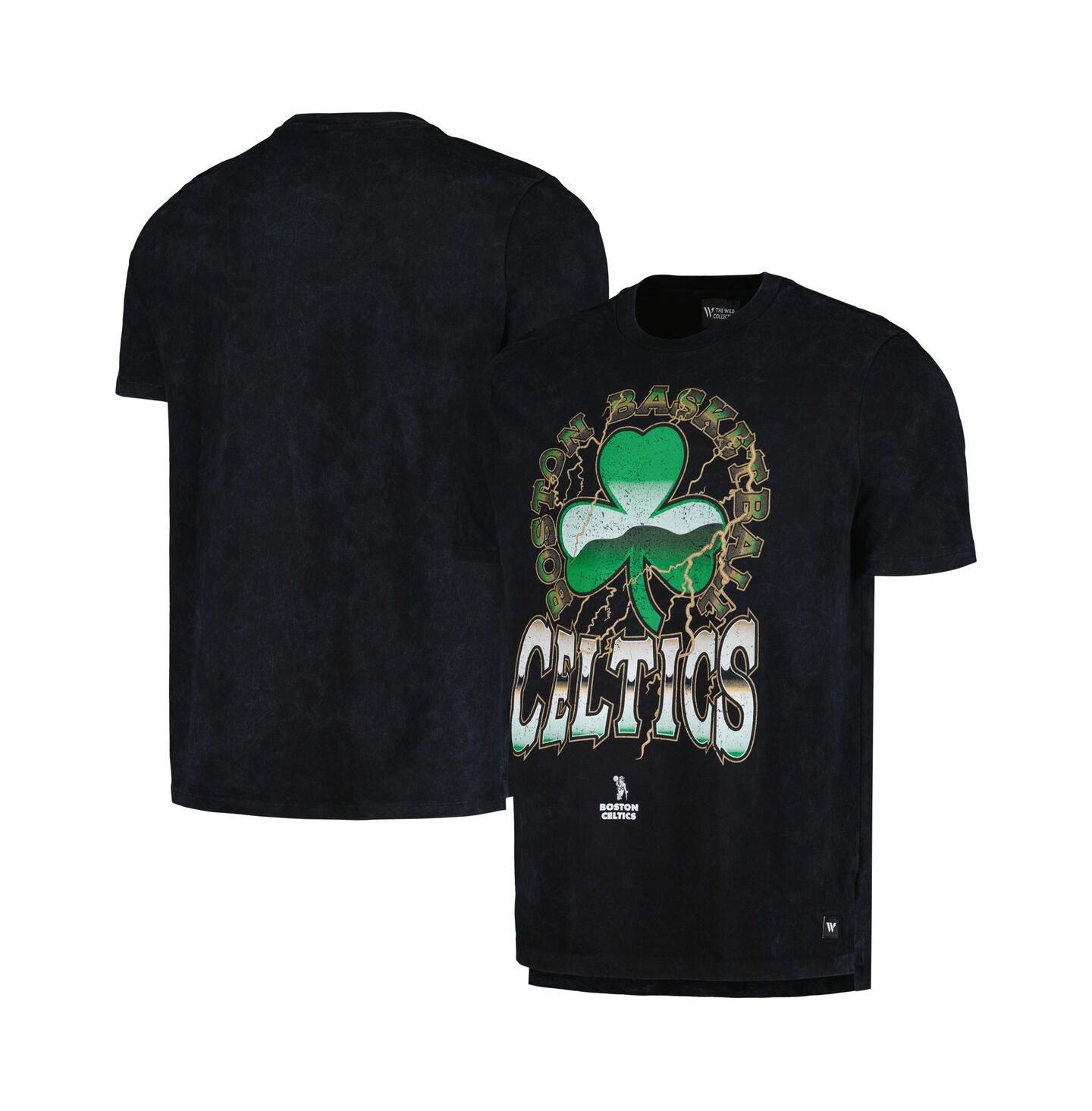 Футболка The Wild Collective Black Distressed Boston Celtics Tour Band — фото 1