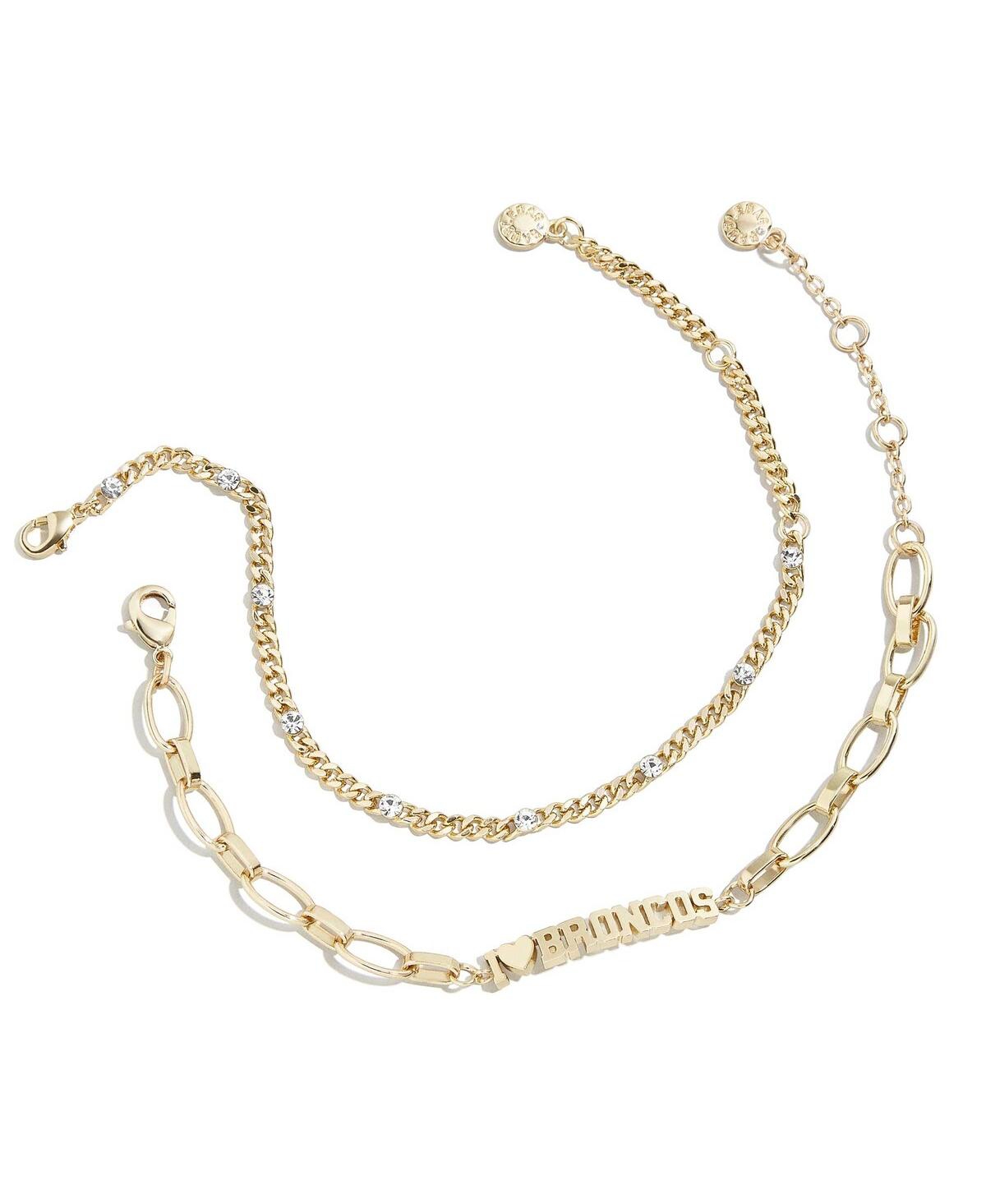 Women's Wear by Erin Andrews x Baublebar Gold Denver Broncos Linear Bracelet Set - Gold