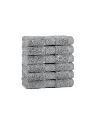 Aston & Arden Egyptian Cotton Luxury Washcloths (Pack of 6), 600GSM, Seven Color Options, Jacquard Dobby Border, 13x13