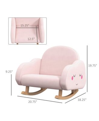 Kids Rocking Chair, Cloud Shaped Children Rocker Armchair for Nursery Playroom Preschool, with Solid Wood Legs, Anti-Tipping Design, for 1.5-5 Years