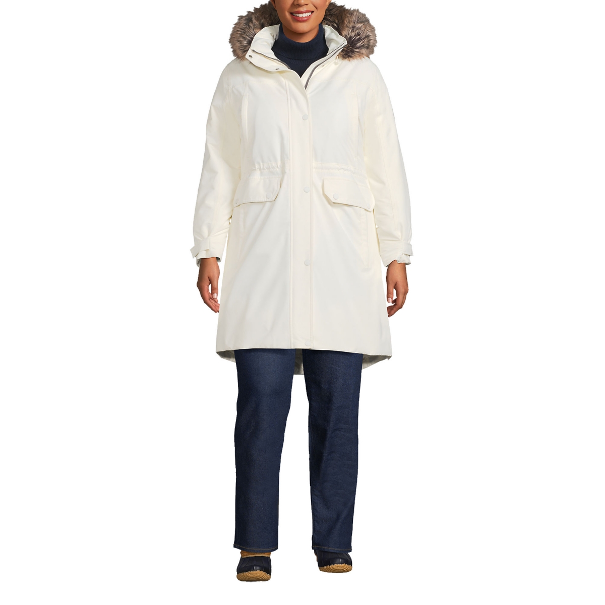 Women's Plus Size Expedition Down Waterproof Winter Parka - Ivory