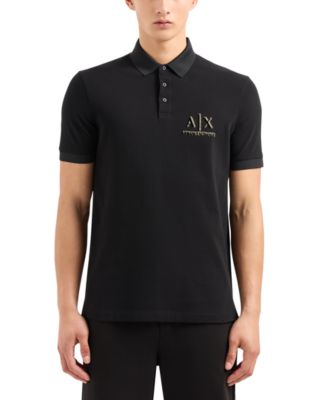 A|X Armani Exchange Men's Slim Fit Black and Gold Capsule Logo