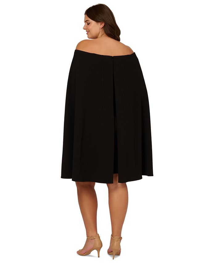 Adrianna Papell Women's Off-The-Shoulder Cape Dress - Macy's
