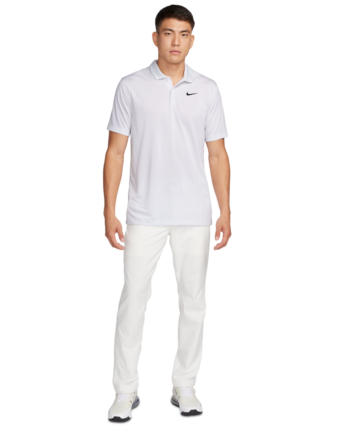 Nike Men's Relaxed Fit Core Dri-fit Short Sleeve Golf Polo Shirt -pure Platinum/black