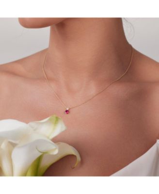 14k Gold Plated Deux Birthstone Necklace Personalized Gift Idea