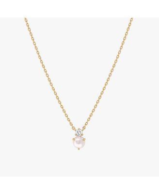 14k Gold Plated Deux Birthstone Necklace Personalized Gift Idea