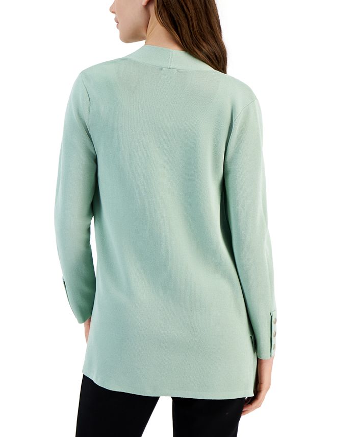 Long Sleeve Stylish Open Front Buttoned Dress Cardigan