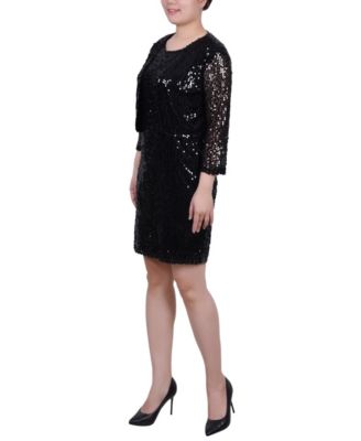 Petite Sequined Bolero Jacket and Dress Set, 2 Piece