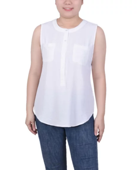 Petite Sleeveless Air Flow Blouse - Ivory