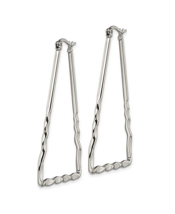 Chisel Stainless Steel Polished Triangular Hoop Earrings Macy's
