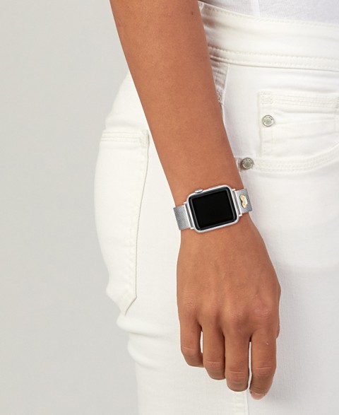 Браслет COACH сетчатый для Apple Watch 38/40/41 мм серебристый
