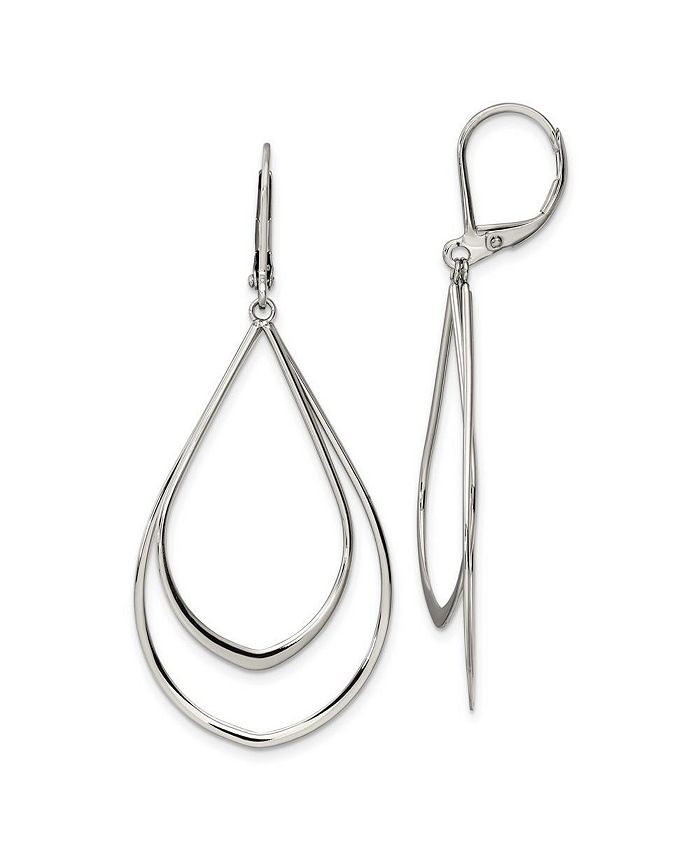 Chisel Stainless Steel Polished Double Teardrop Dangle Earrings Macy's
