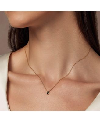 Sterling Silver 18k Gold Plated Ivy Emerald Necklace – Lightweight Jewelry, Trending for Summer