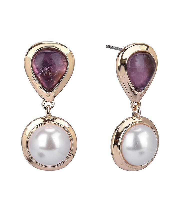 Laundry by Shelli Segal Stone and Pearl Drop Earrings Macy's