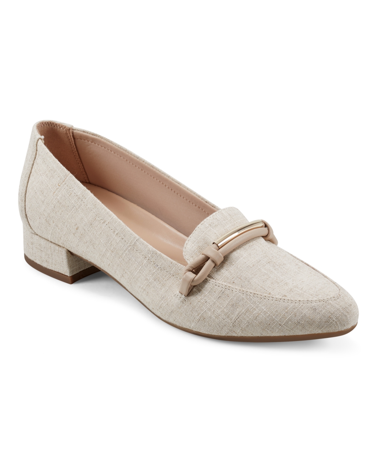 Easy Spirit Women's Eflex Carlina Slip-On Pointy Toe Dress Pumps - Light Natural Linen- Textile