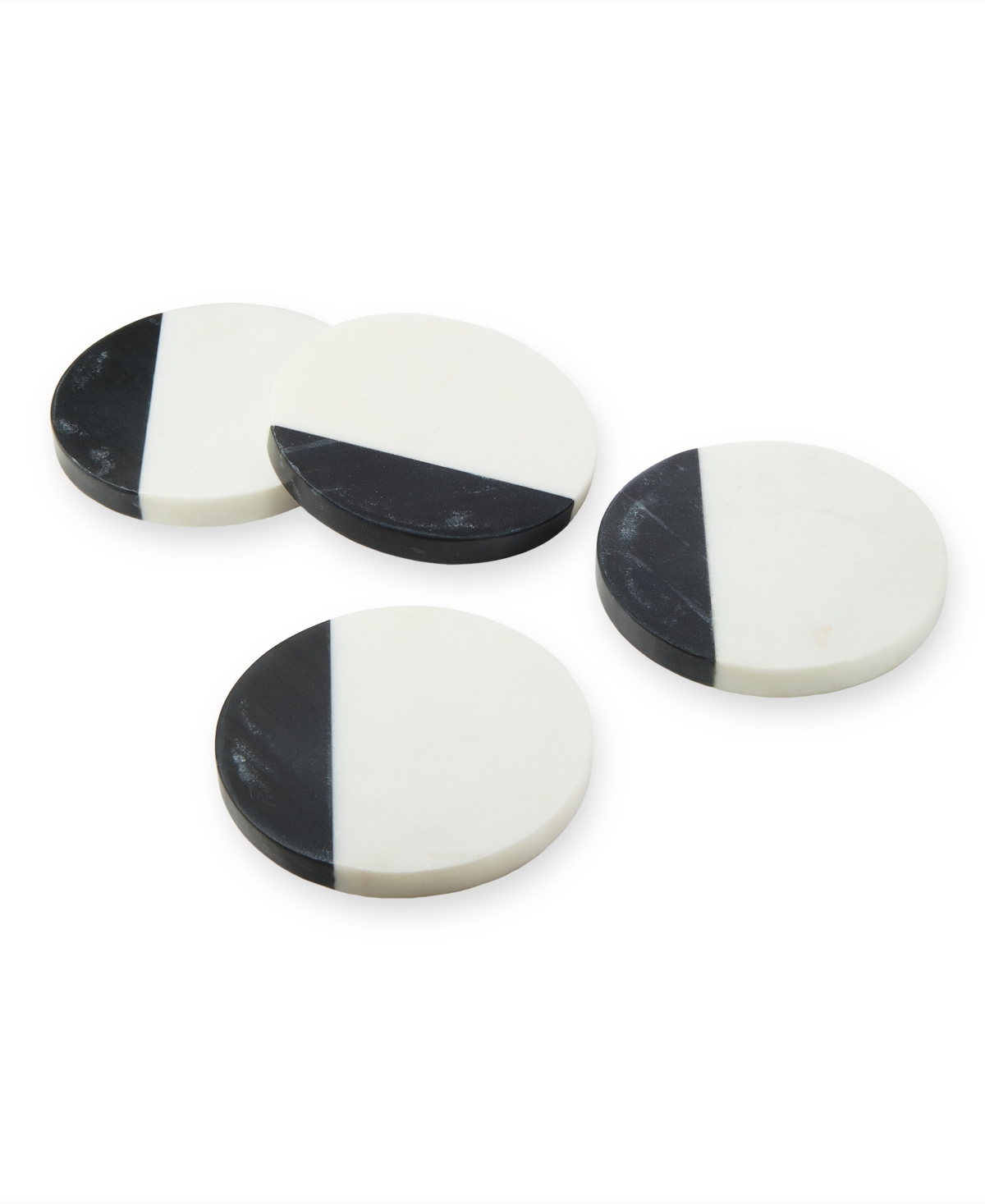 Shop Godinger Marble Coasters 4" Square, Set Of 4 In White