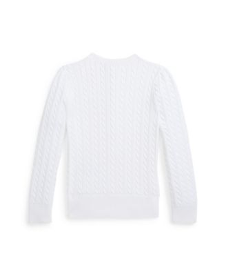 Girls 2T-6X Cable-Knit Cotton Cardigan
