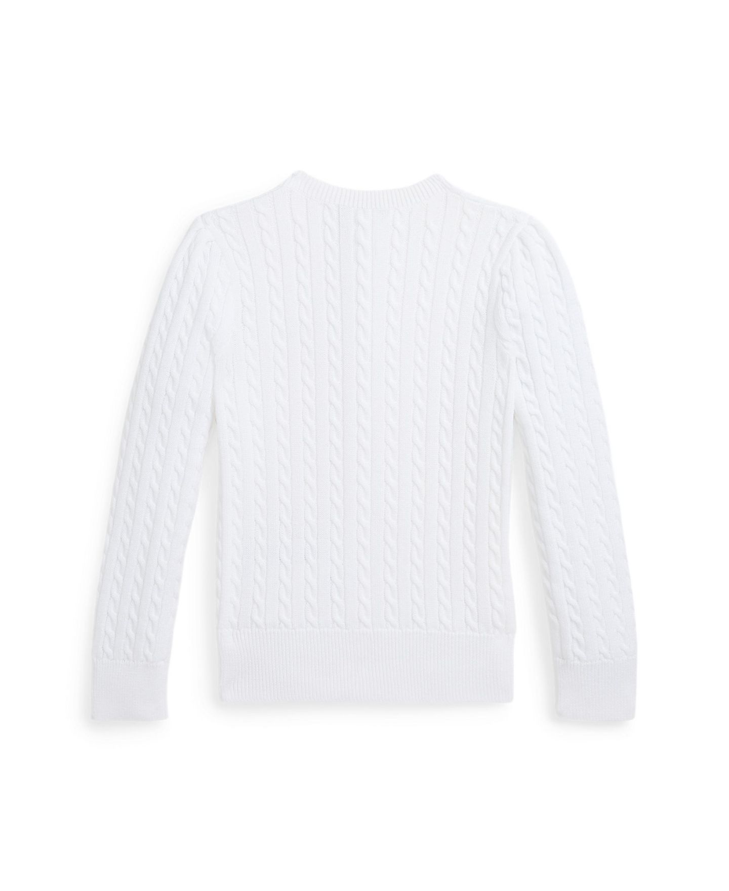 Кардиган Polo Ralph Lauren Cable-Knit Cotton Cardigan для девочек, цвет: Яркий белый — фото 4