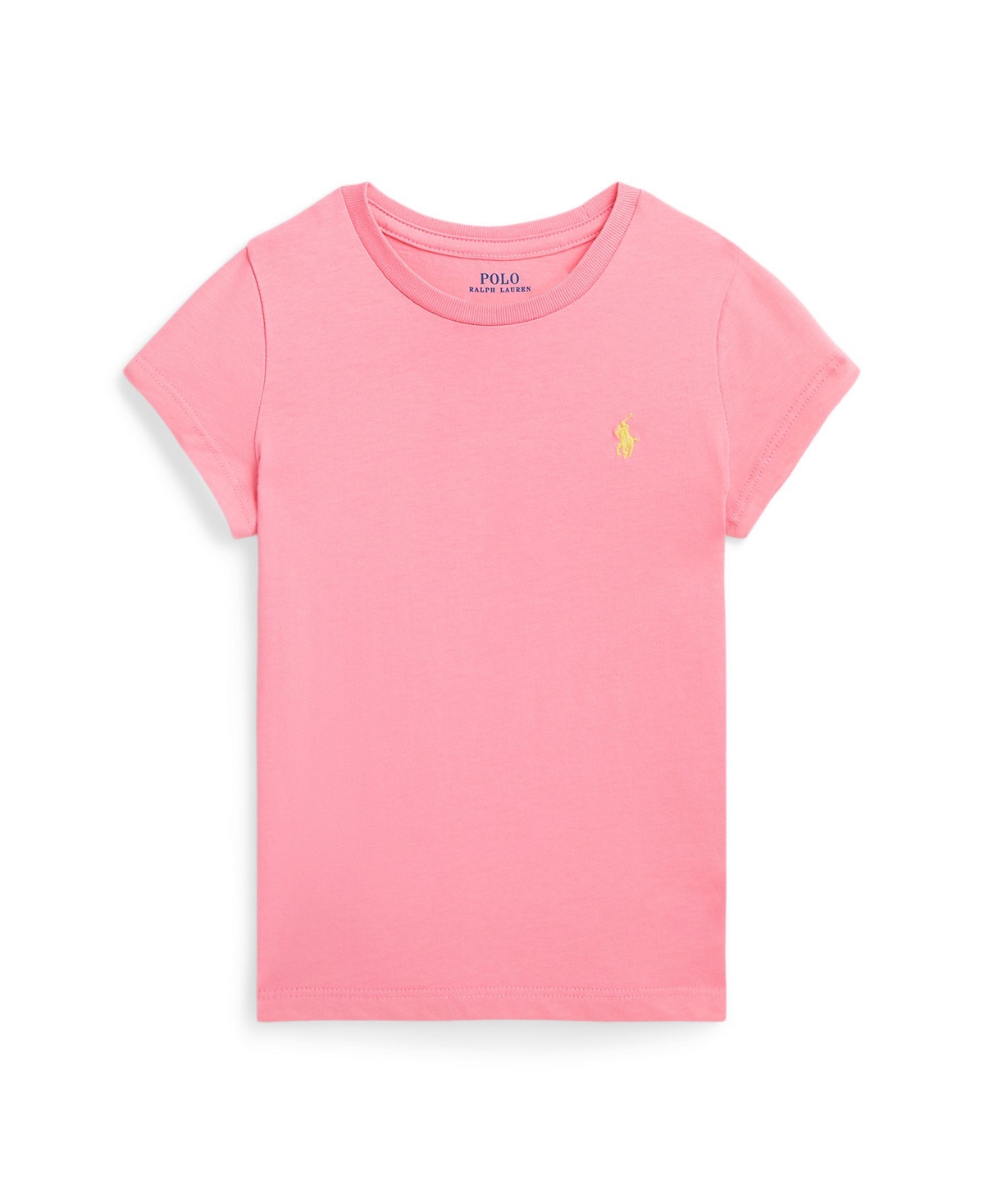 Polo Ralph Lauren Toddler And Little Girls Cotton Jersey T-shirt In Florida Pink With Oasis Yellow