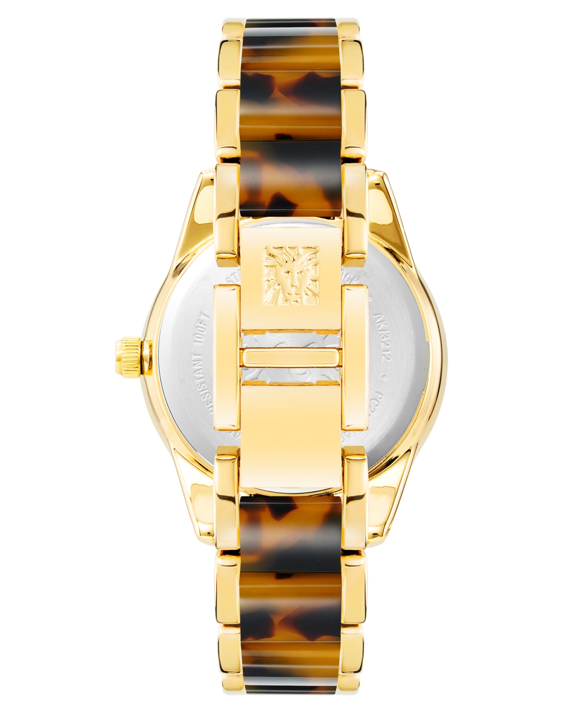 Shop Anne Klein Women's Quartz Gold-tone Alloy And Tortoise Acetate Watch, 37.5mm
