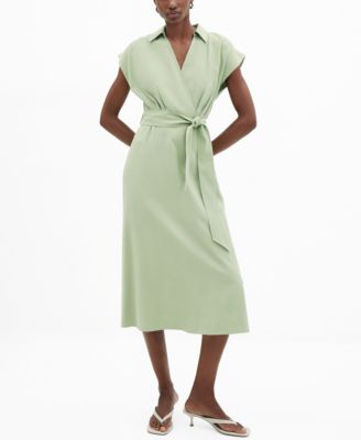 MANGO Women's Belt Wrap Dress - Macy's