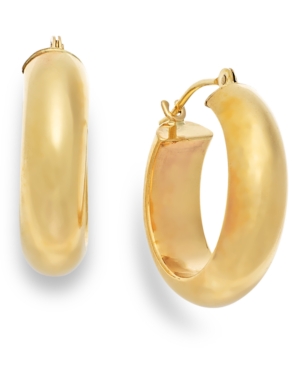 image of Wide Hoop Earrings in 10k Gold