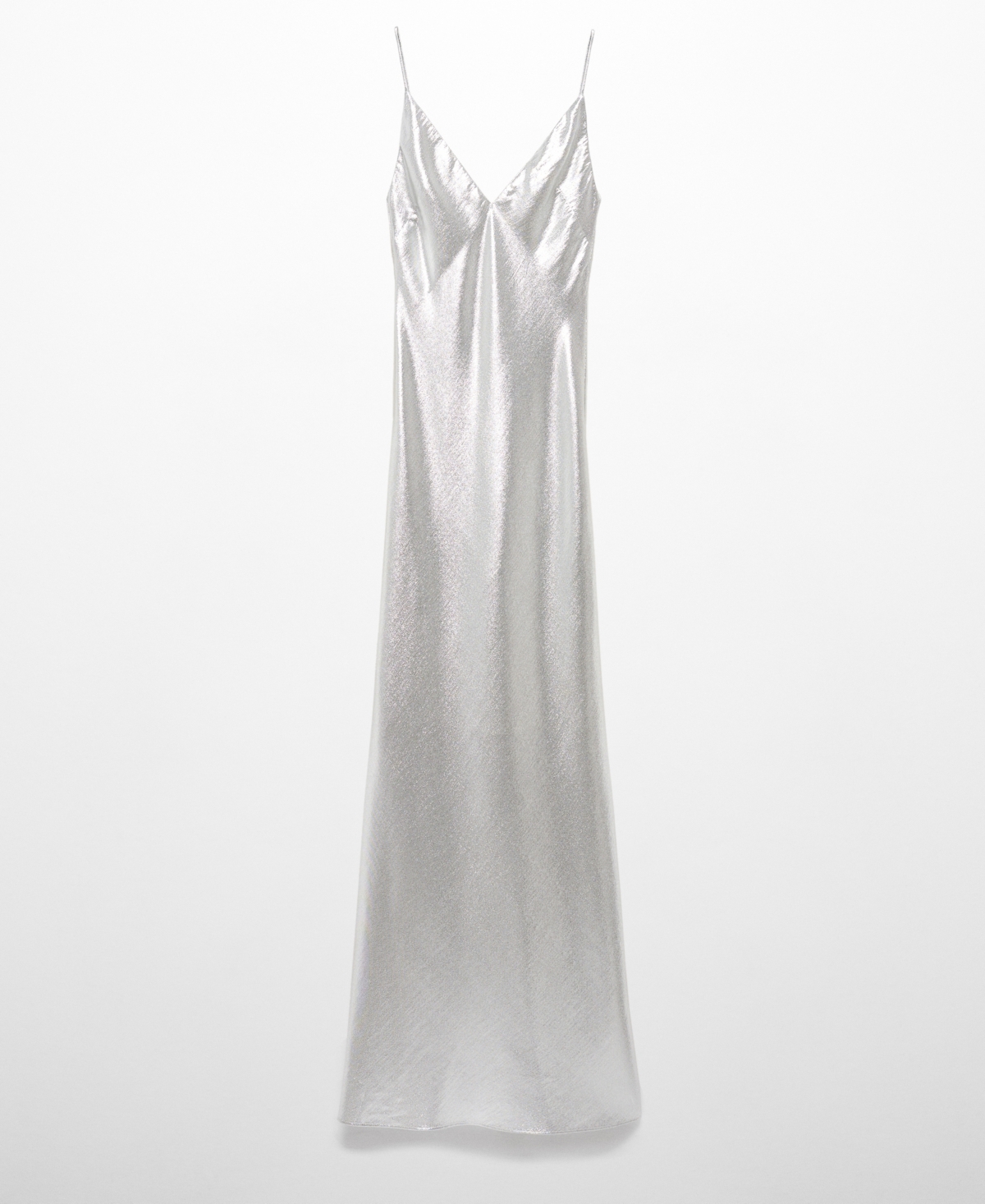 Shop Mango Women's Metallic Gown In Silver