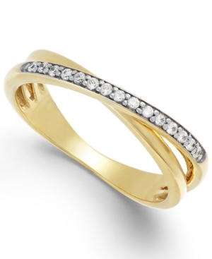 Diamond (1/10 ct. t.w.) Crossover Ring in 10k Gold