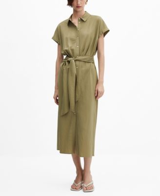 bow shirt dress mango Women's Bow Shirt Dress