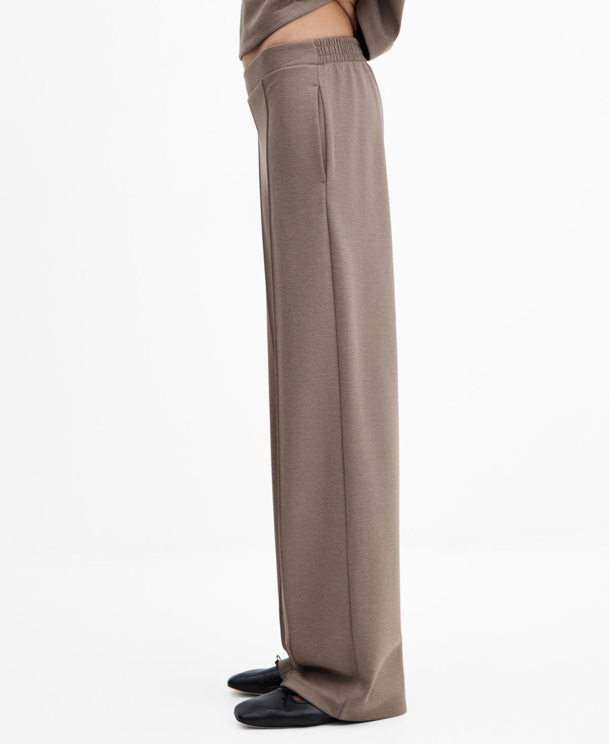 Mango Women's Decorative Seams Trousers In Medium Brown