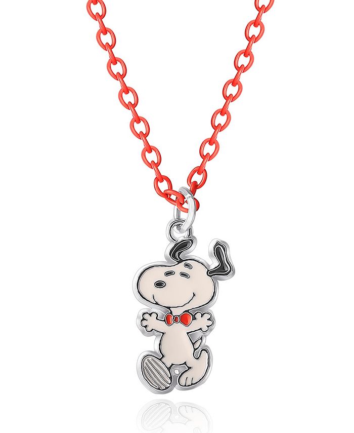 Peanuts Snoopy Fashion Necklace and Earring Set, 16 + 3'' Chain Macy's