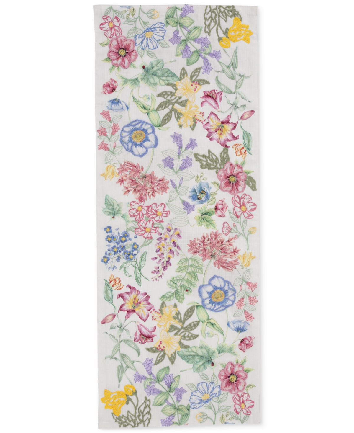 Shop Lenox Butterfly Meadow Garden Embroidered Runner In White Multi