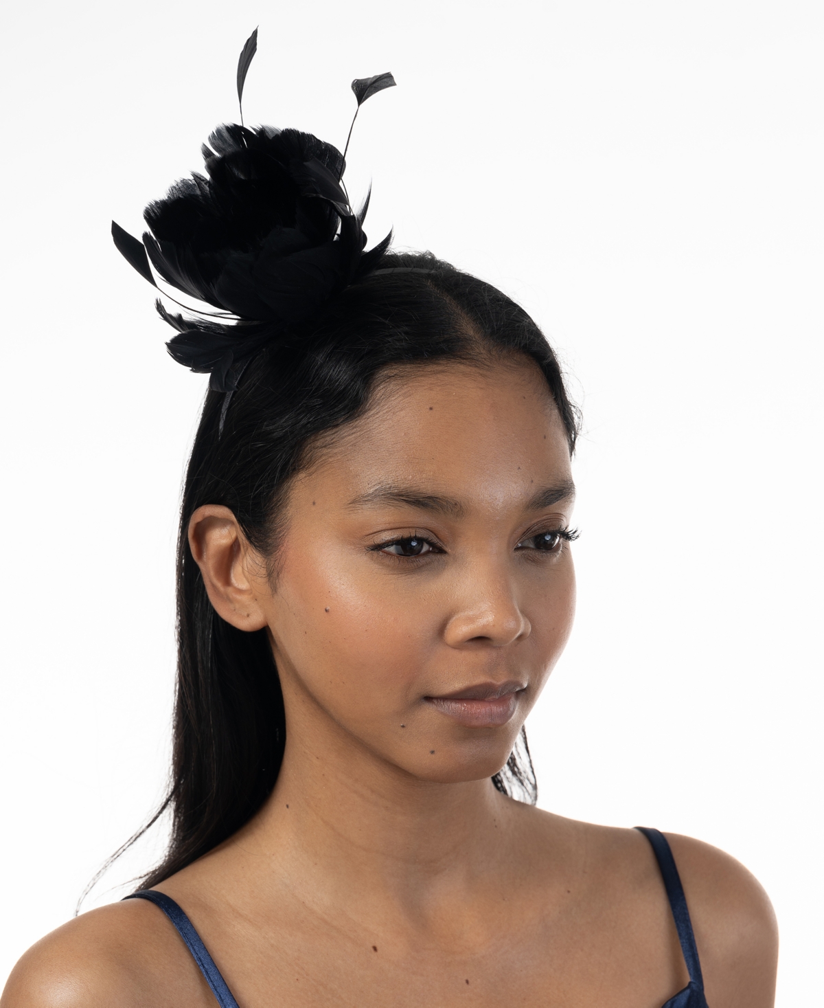 Bellissima Millinery Collection Women's Large Flower & Feather Fascinator In Black