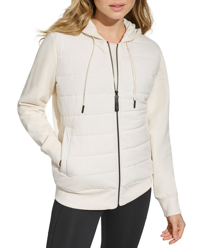 DKNY Women's MixedMedia Hooded Jacket Macy's